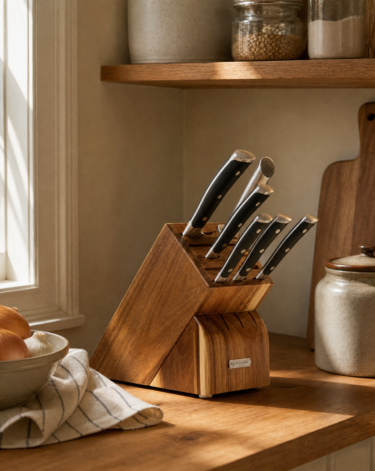 歯科用器具セット 8本 木製ケース付きAntique Wusthof Classic Ikon 8pc Knife Block Set – Magnolia