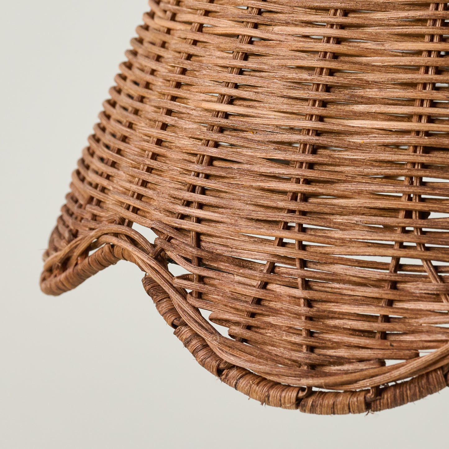 Rattan Scallop Shade up close