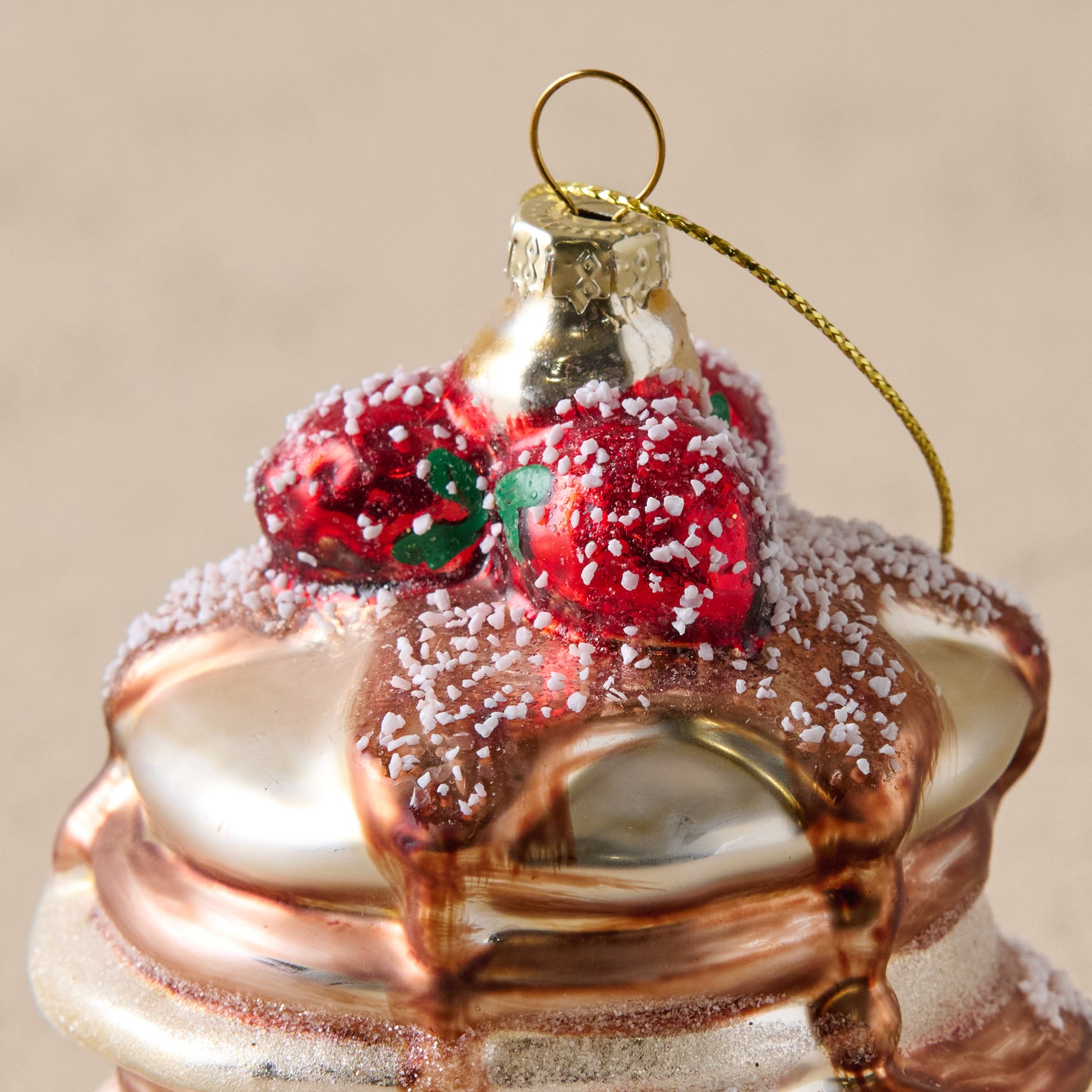 Frosted Pancakes Ornament up close