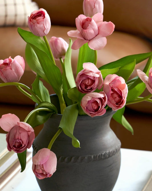 Real Touch Tulip Bundle in pink in a room