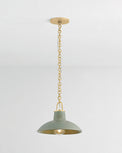 Justine Pendant in Aged Brass with Ceramic Moss Crackle