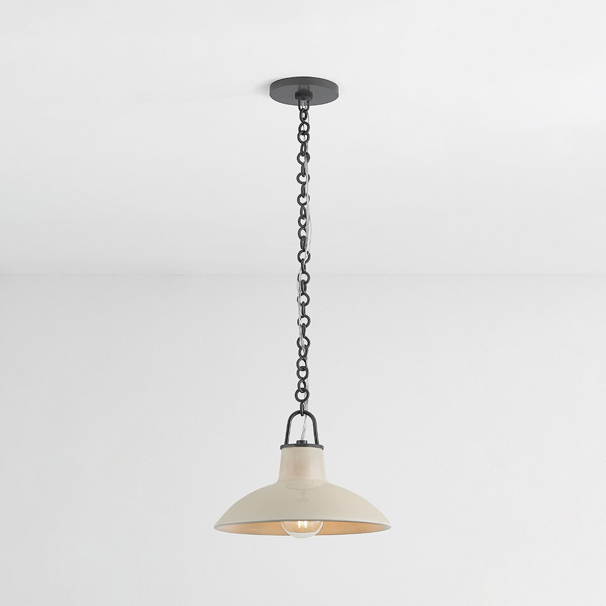 Justine Pendant in Distressed Bronze with Ceramic Crackle