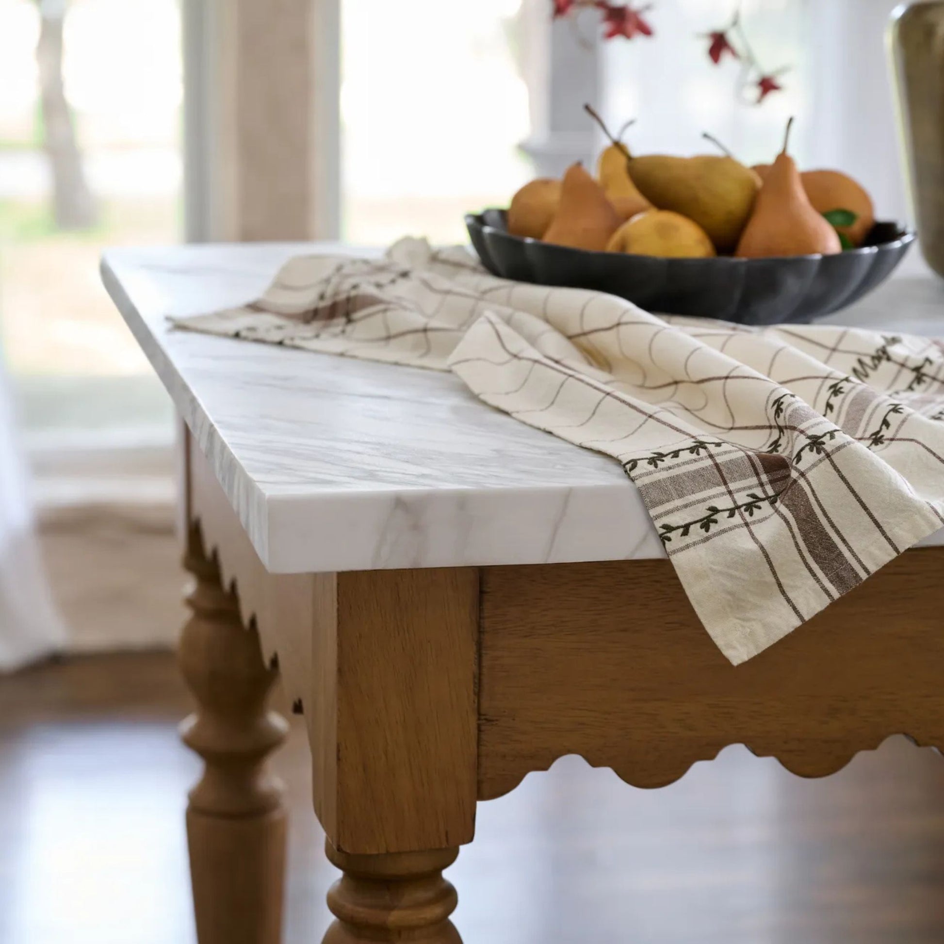 Sadie Scalloped Kitchen Island up close