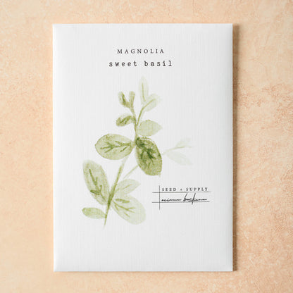 Watercolor Magnolia Seeds sweet basil