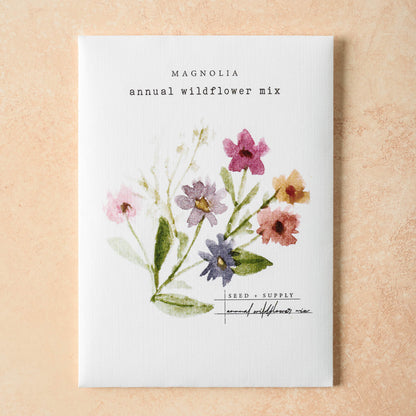 Watercolor Magnolia Seeds annual wildflower mix