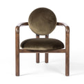 Greta Chair in surrey olive velvet front view