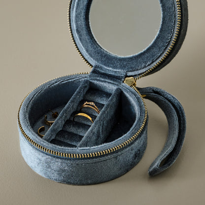 Velvet Stone Jewelry Travel Case with jewlery placed inside