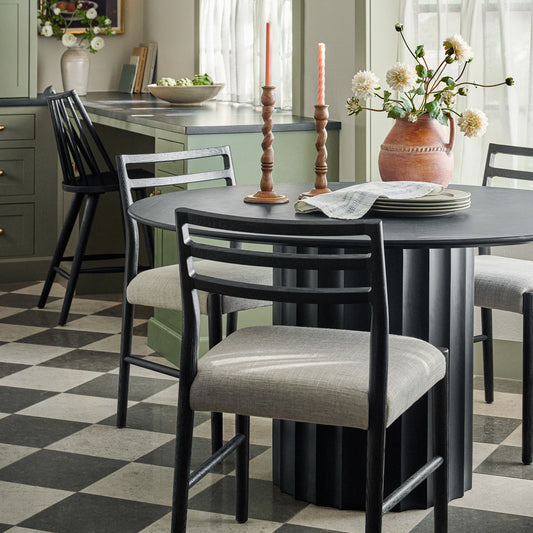 Lillian Dining Table in Brushed Ebony in a room