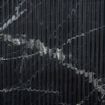 Deco Dining Table - Black Marble ribbed base up close