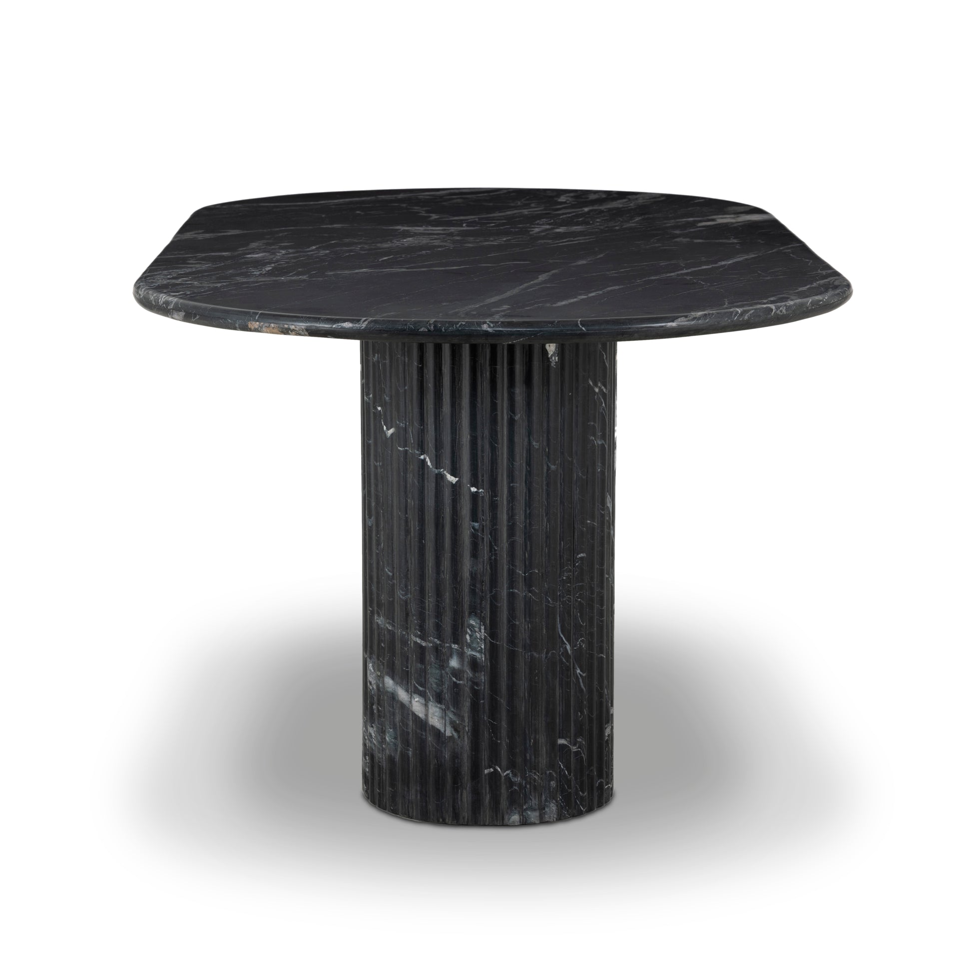 Deco Dining Table - Black Marble end view