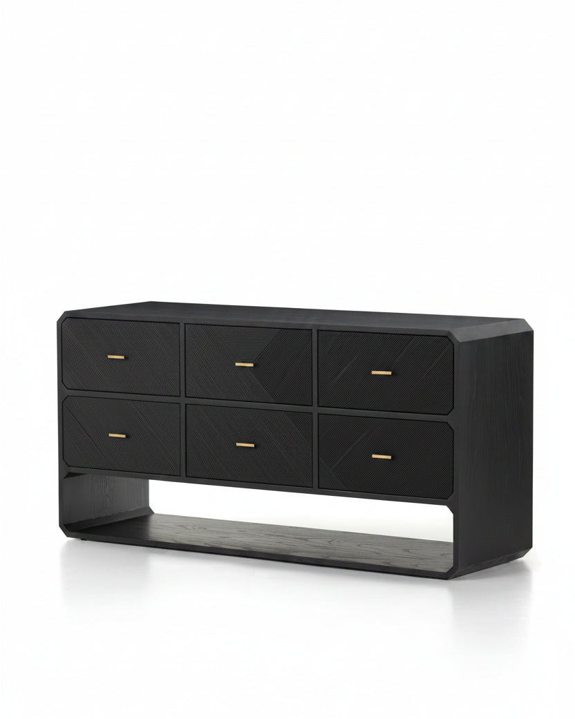 Dawn 6 Drawer Dresser in Black Ash