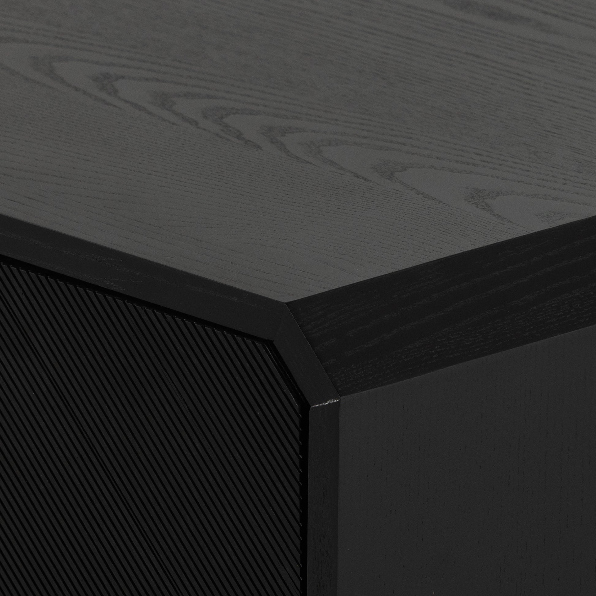 Dawn Sideboard in Black Ash corner up close