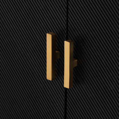 Dawn Sideboard in Black Ash hardware up close