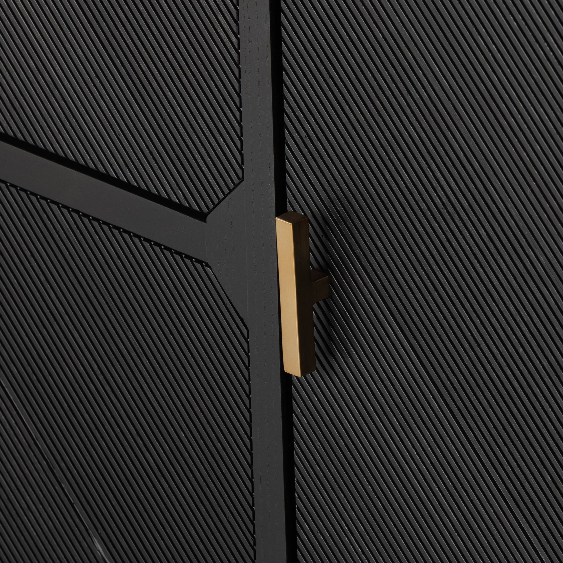 Dawn Media Console in Black ash up close