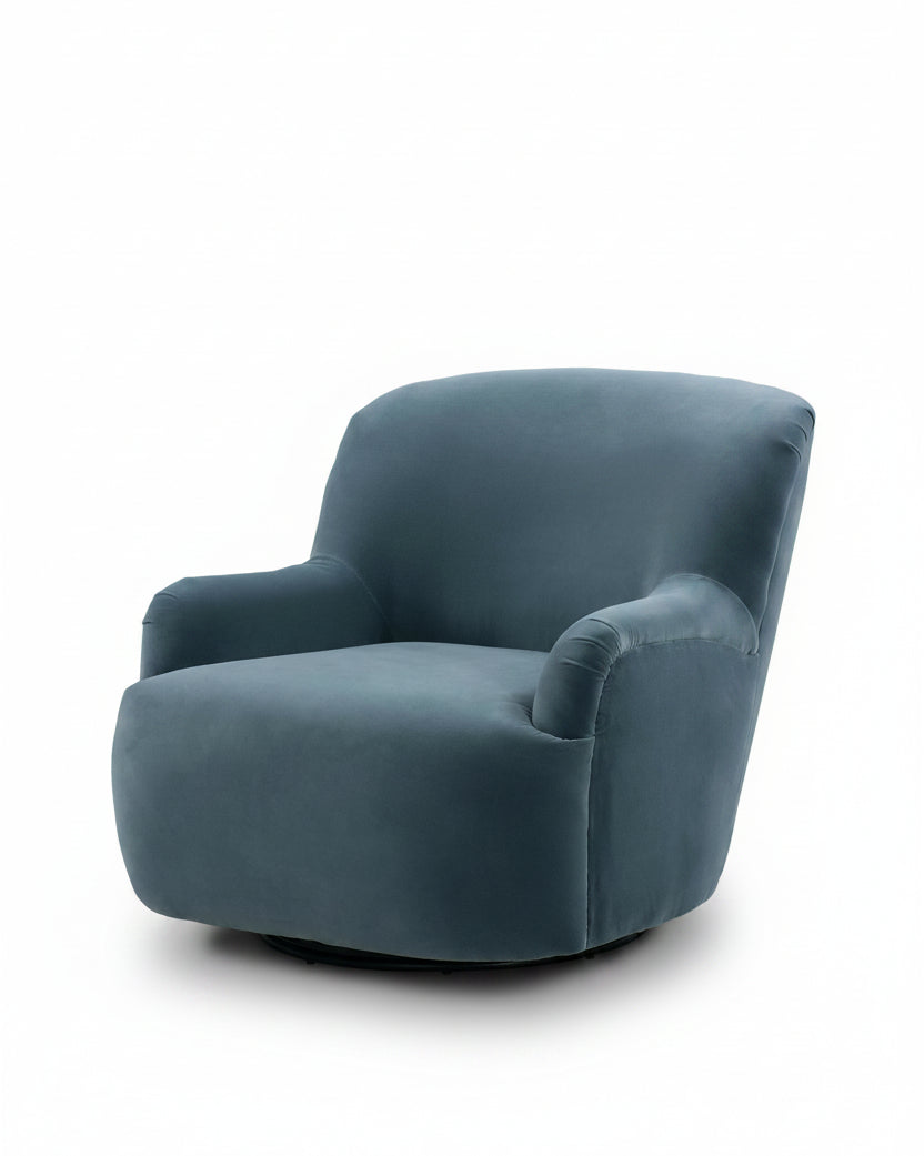 Blue armchair on a white background