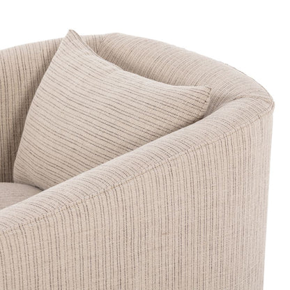 Harris Slipcovered Swivel Chair close up