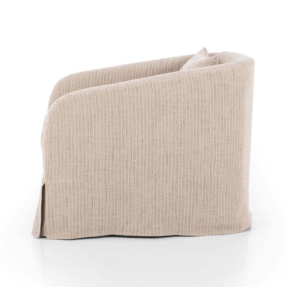 Harris Slipcovered Swivel Chair side view