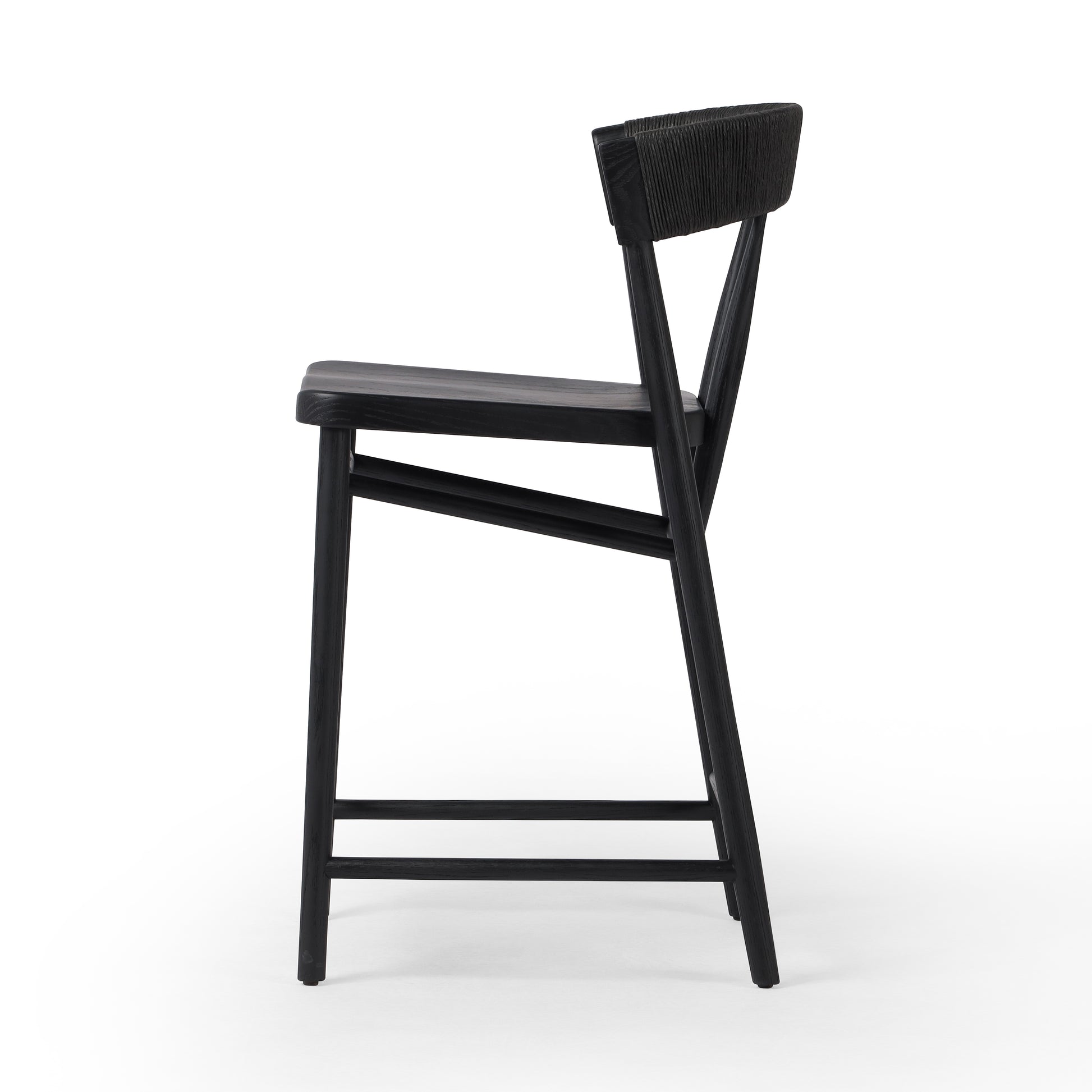 Carter Counter Stool in Black Oak from side