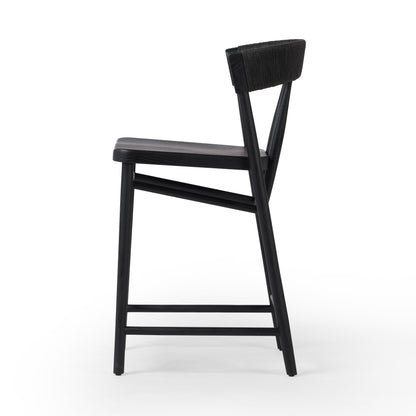 Carter Counter Stool in Black Oak from side