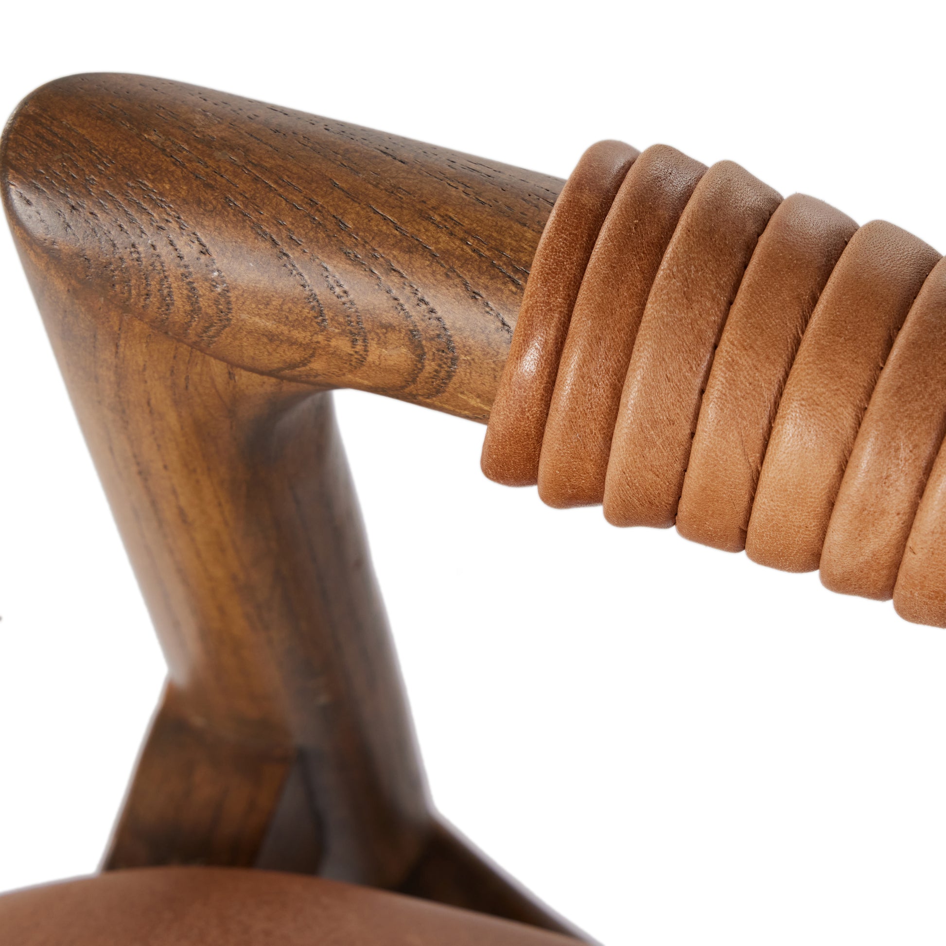 Brandon Counter Stool in Tobacco back up close