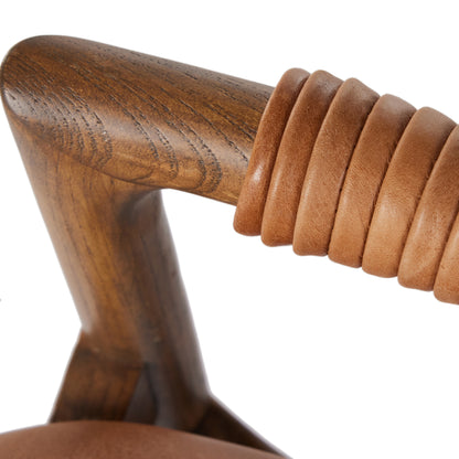 Brandon Counter Stool in Tobacco back up close