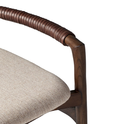 Brandon Counter Stool in Wheat arm up close
