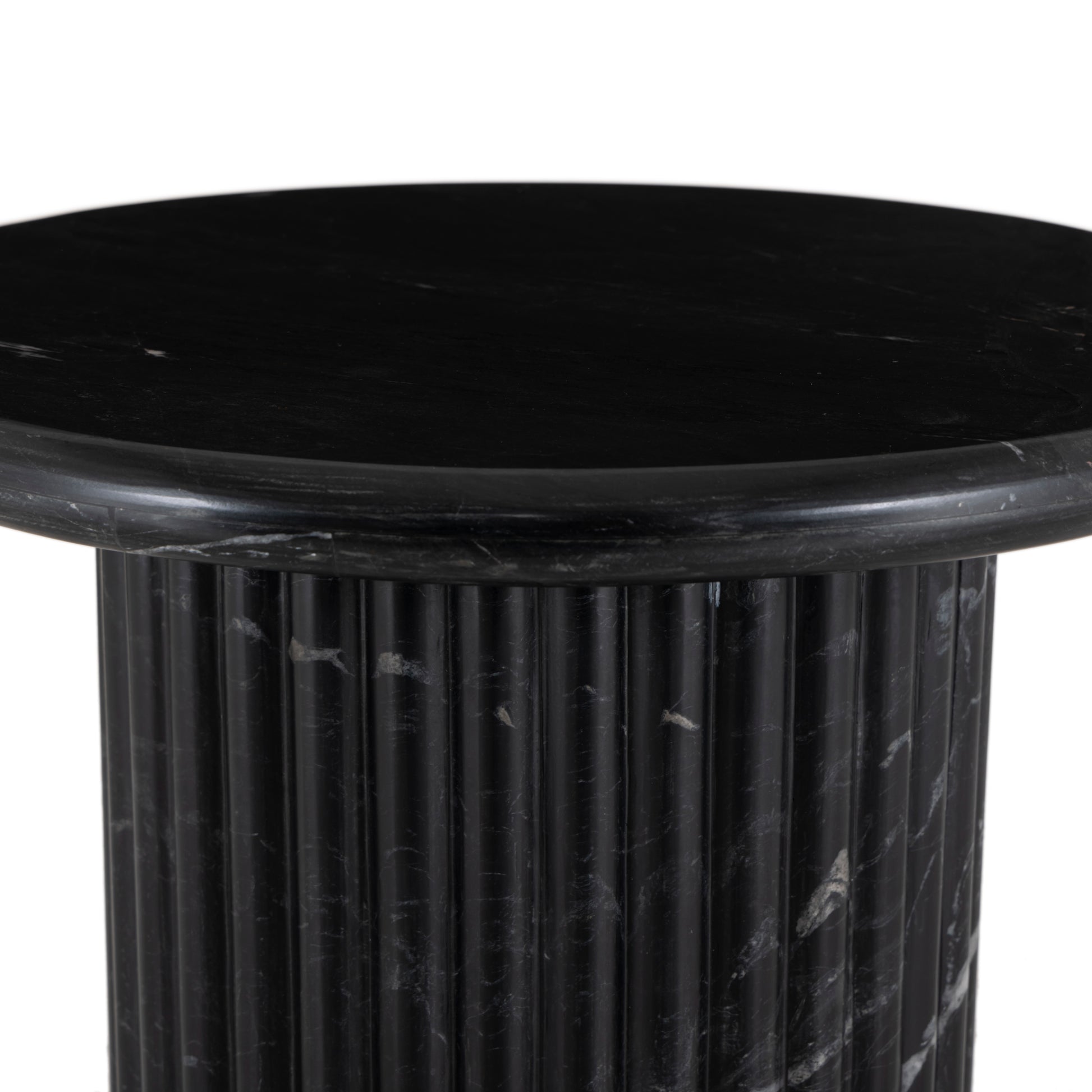 Deco Marble End Table - Black Marble up close