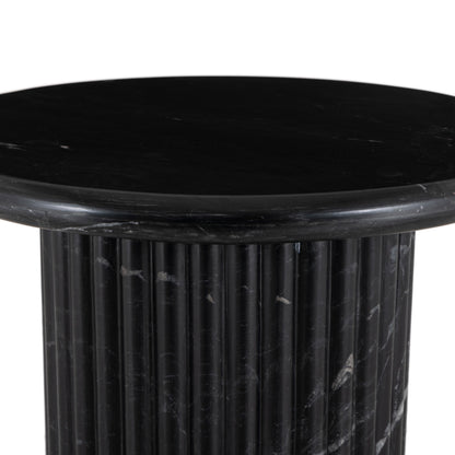 Deco Marble End Table - Black Marble up close