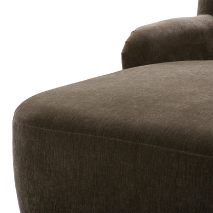 Malmo Olive front of chaise angled view