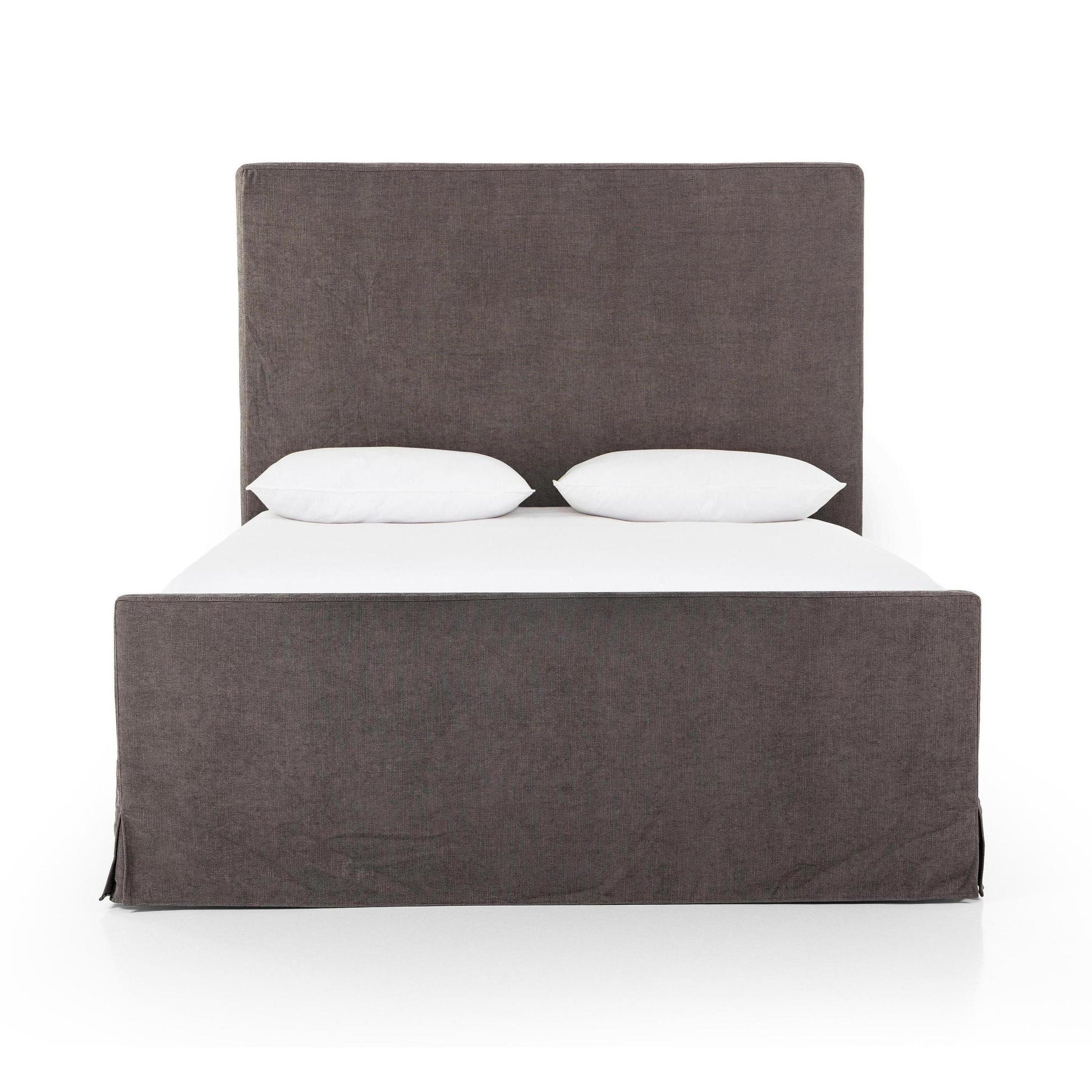 Sabine Slipcover Bed in Smoke - front view