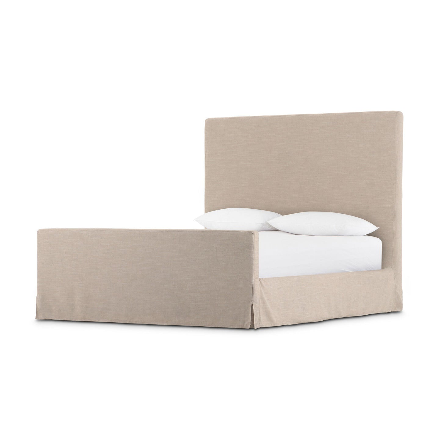 Sabine Slipcover Bed in Savoy Parchment angled view