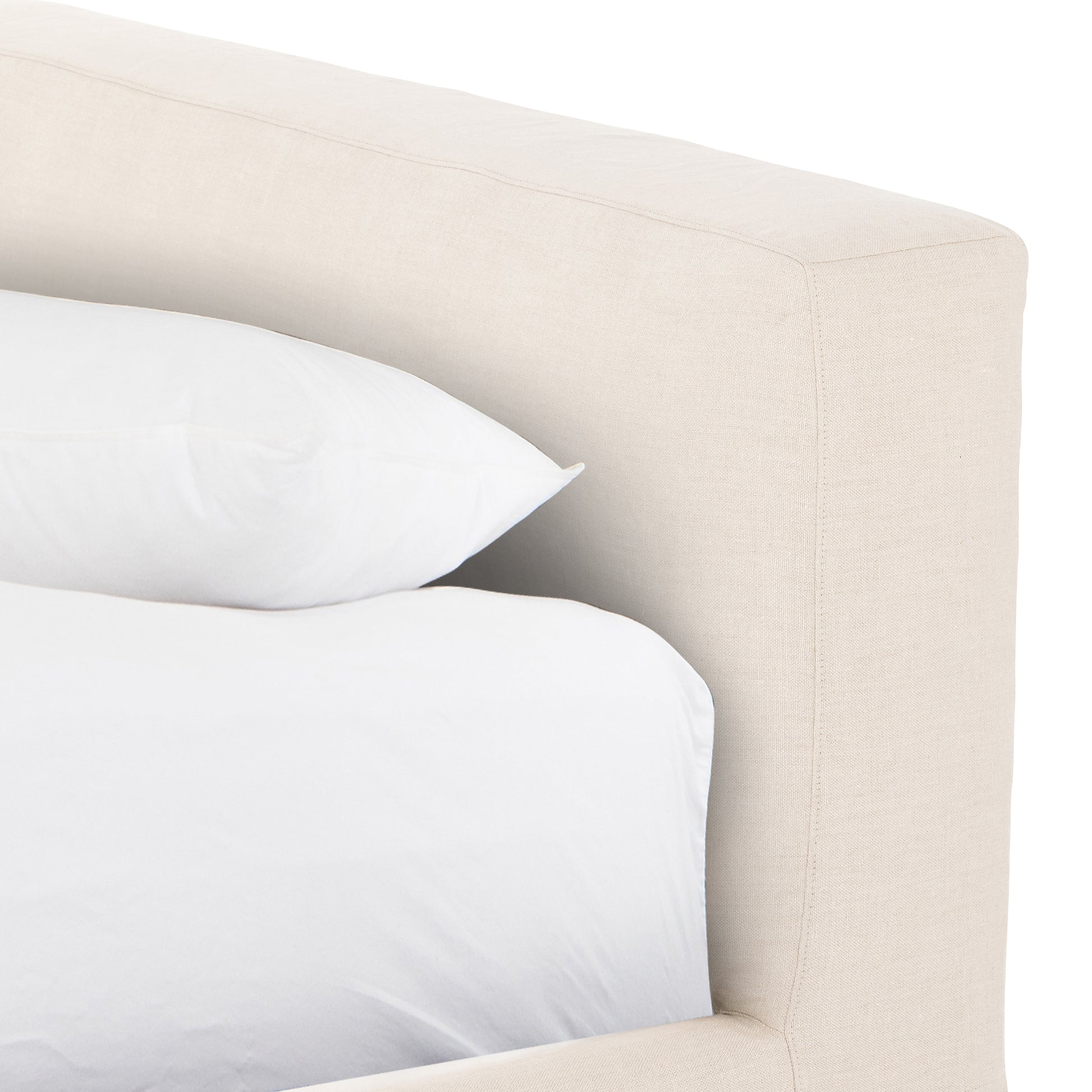 natural Carrie Slipcover Bed up close