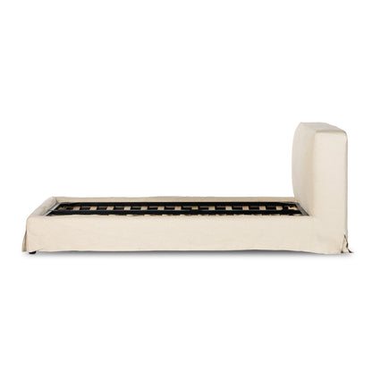 natural Carrie Slipcover Bed sideview
