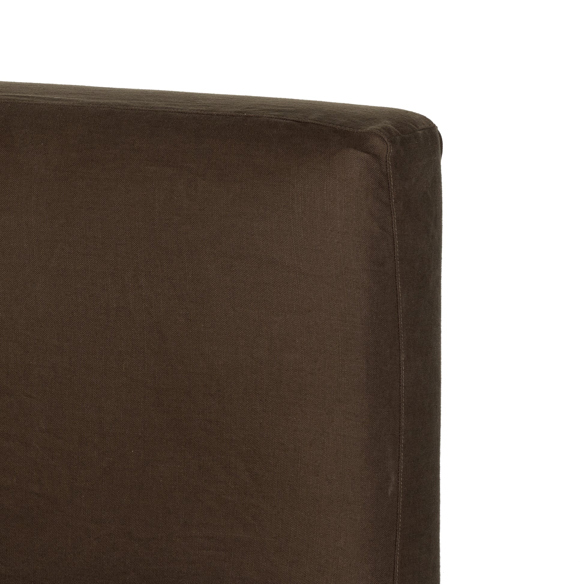 Coffee Carrie Slipcover Bed headboard up close