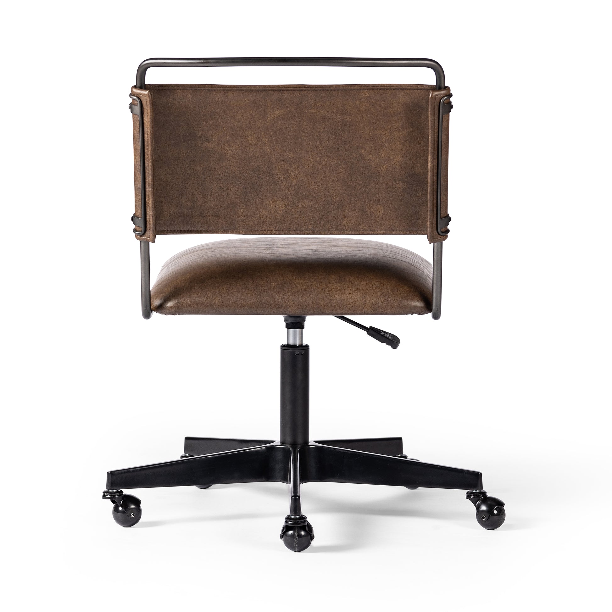 distressed brown Jackson Desk Chair backview