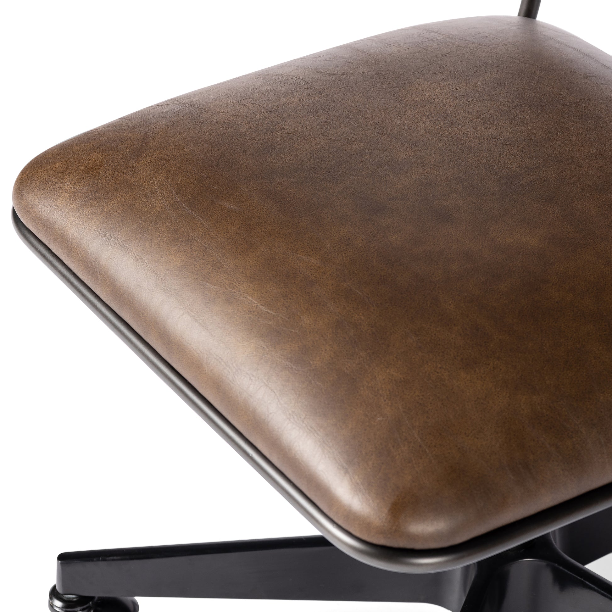 distressed brown Jackson Desk Chair seat