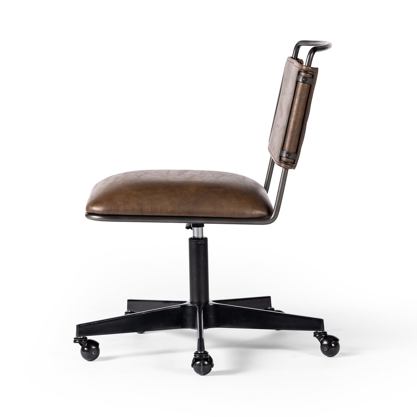 distressed brown Jackson Desk Chair sideview