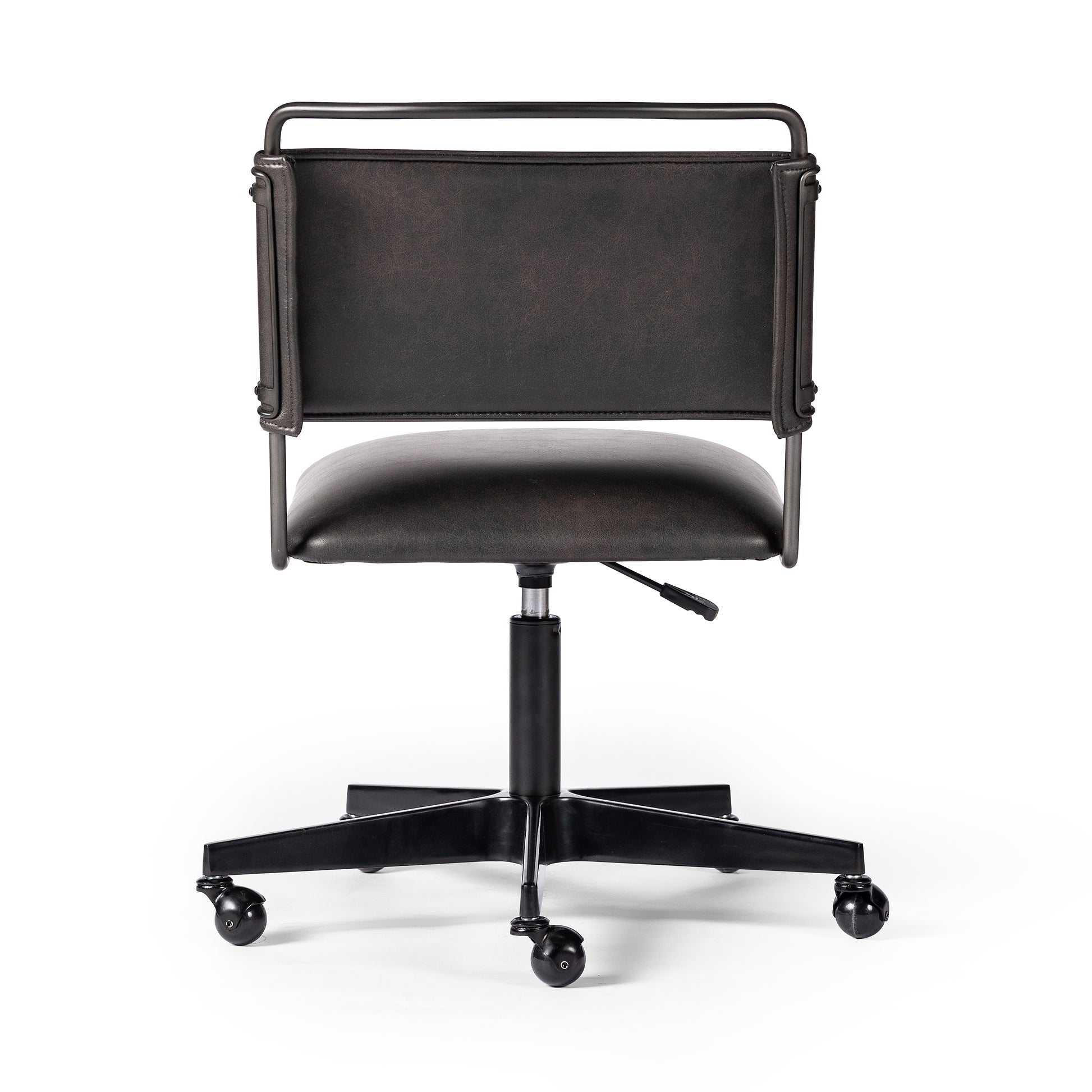 distressed black Jackson Desk Chair back