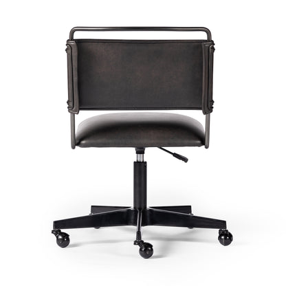 distressed black Jackson Desk Chair back