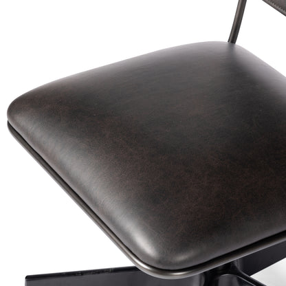 distressed black Jackson Desk Chair seat