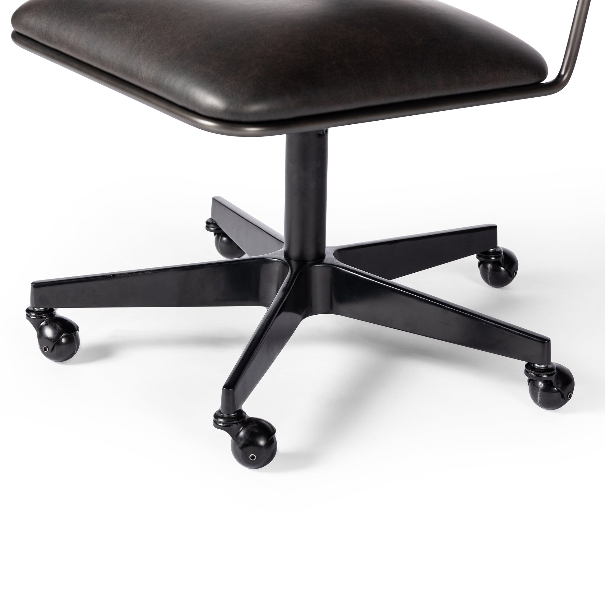 distressed black Jackson Desk Chair wheels