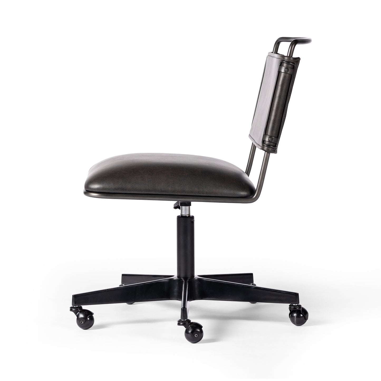 distressed black Jackson Desk Chair side