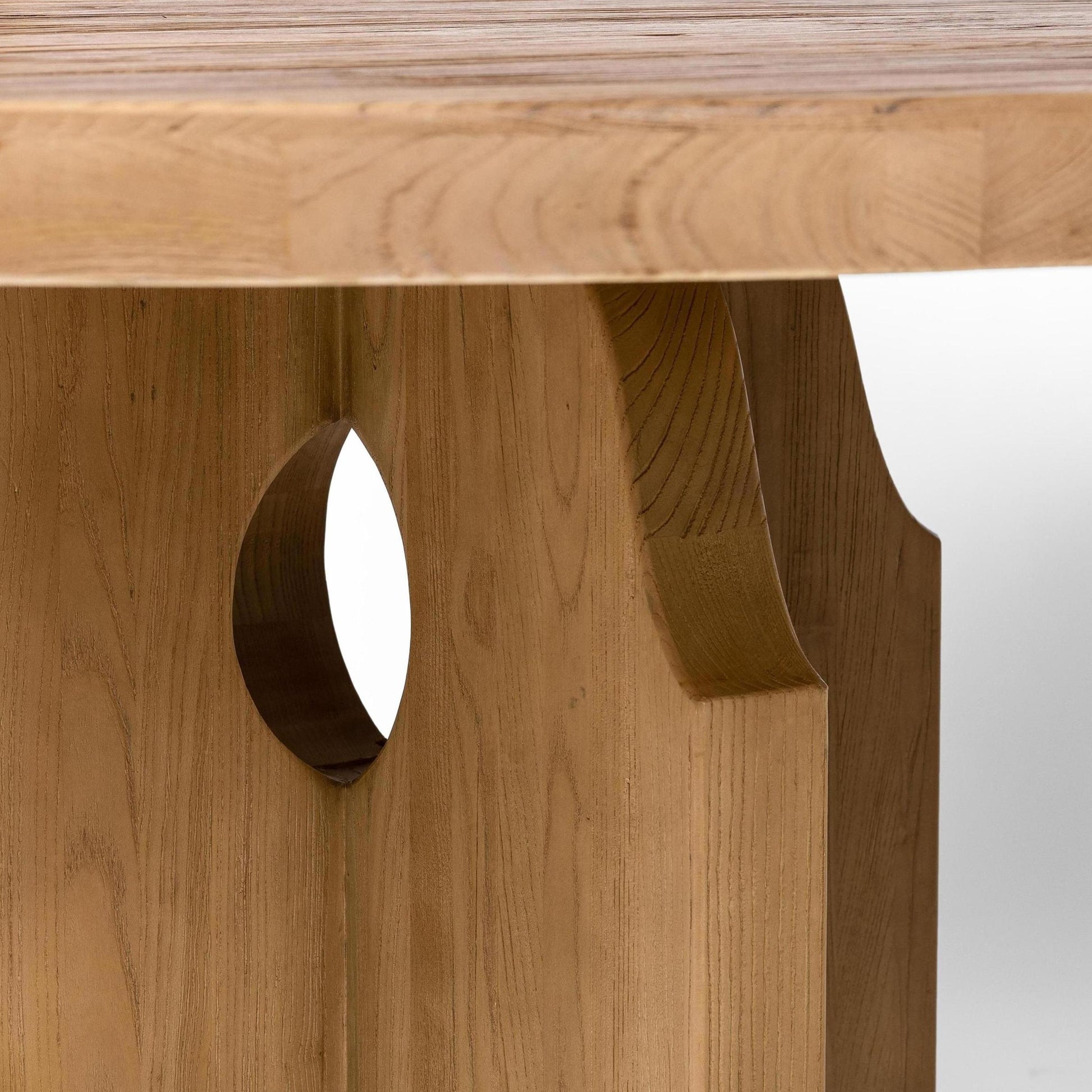 Oslo Dining Table close up of table base and tabletop