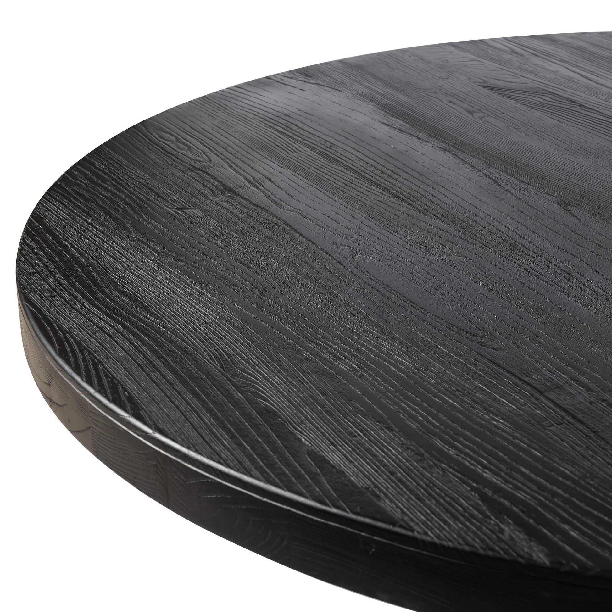 Oslo Dining Table black elm tabletop detail