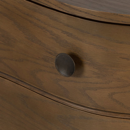 Birdie Nightstand close up view of drawer knob