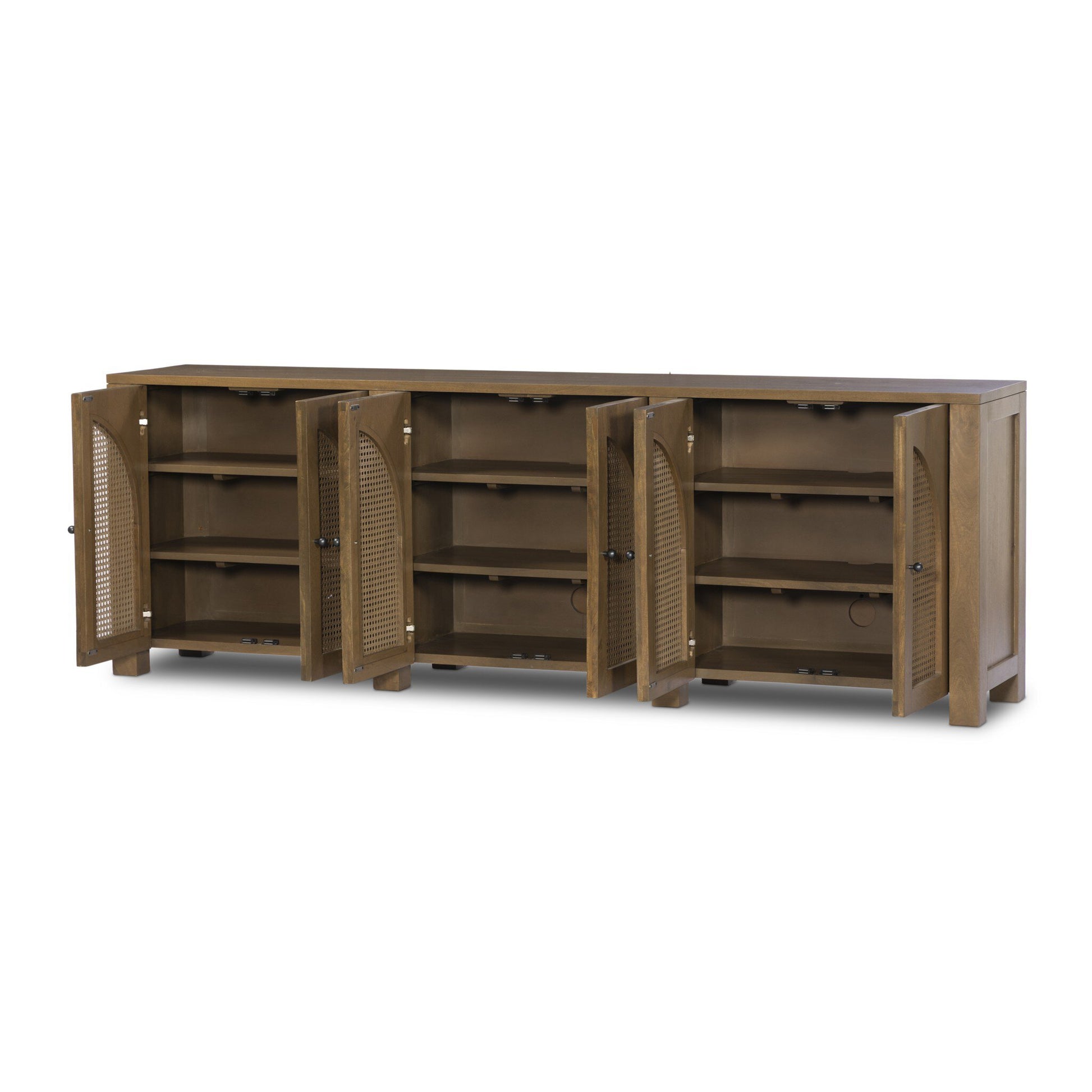 Maya Large Sideboard in Taupe Mango doors opened