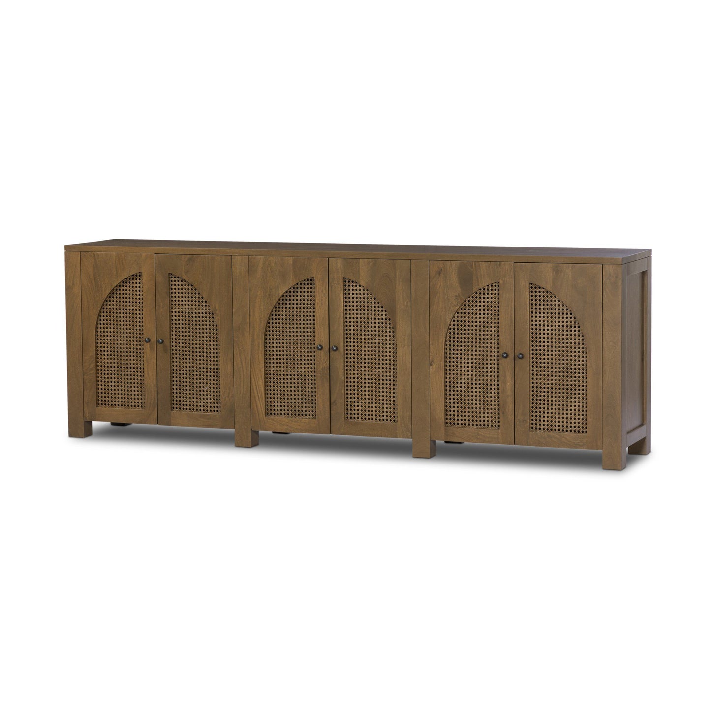 Maya Large Sideboard in Taupe Mango angled side view