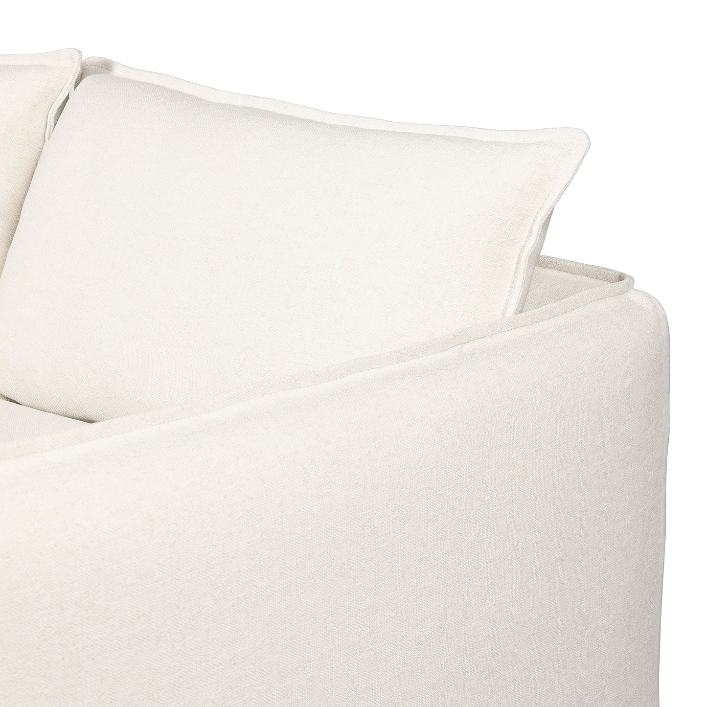 Alessi Linen close up view back of sofa