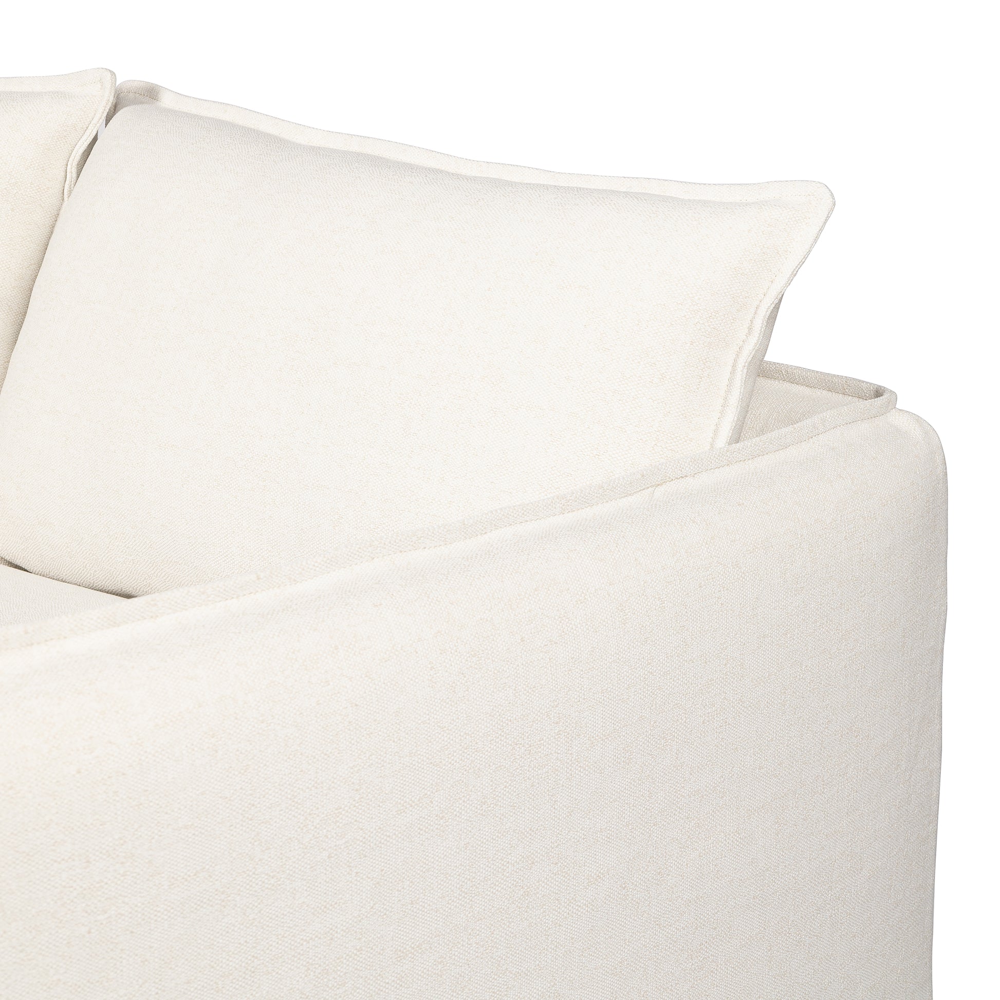 Alessi Linen close up view back of sofa