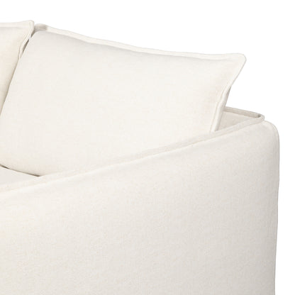 Alessi Linen close up view back of sofa